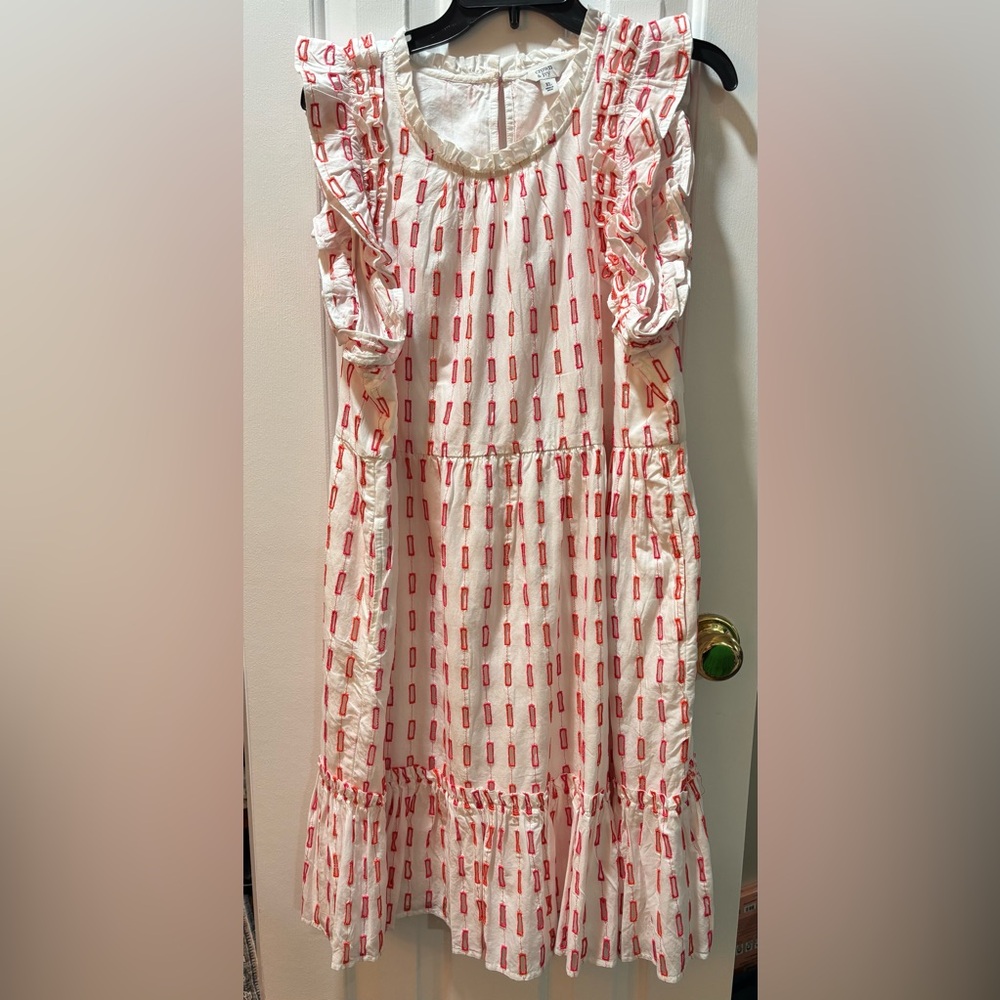 Crown & Ivy White and Red Ruffle Dress